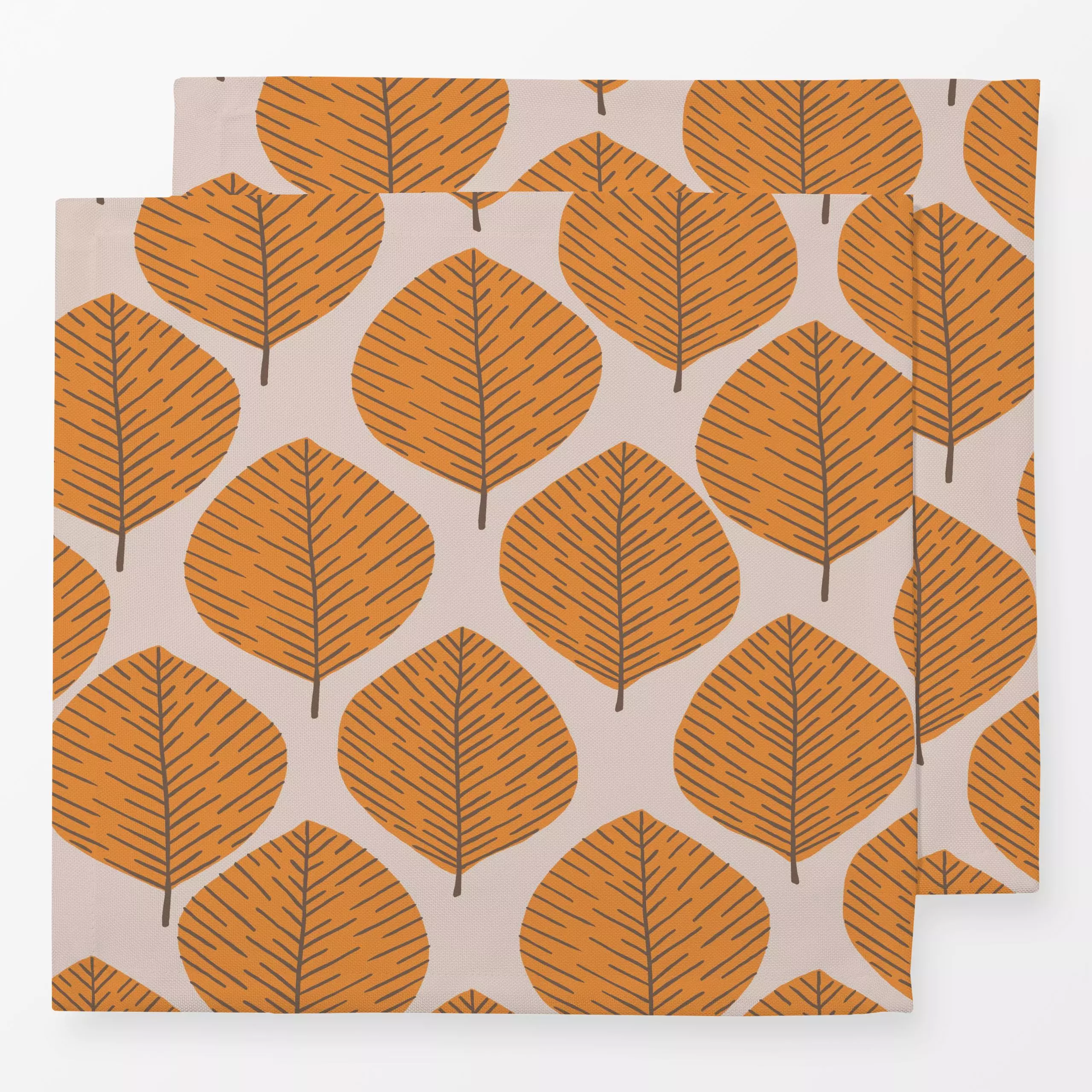 Servietten Runde Herbstblätter Gelb - Blumen & Florales, Pflanzen & Botanik - von „Studio Kesse"; Blatt, Blätter, Laub, Oran...