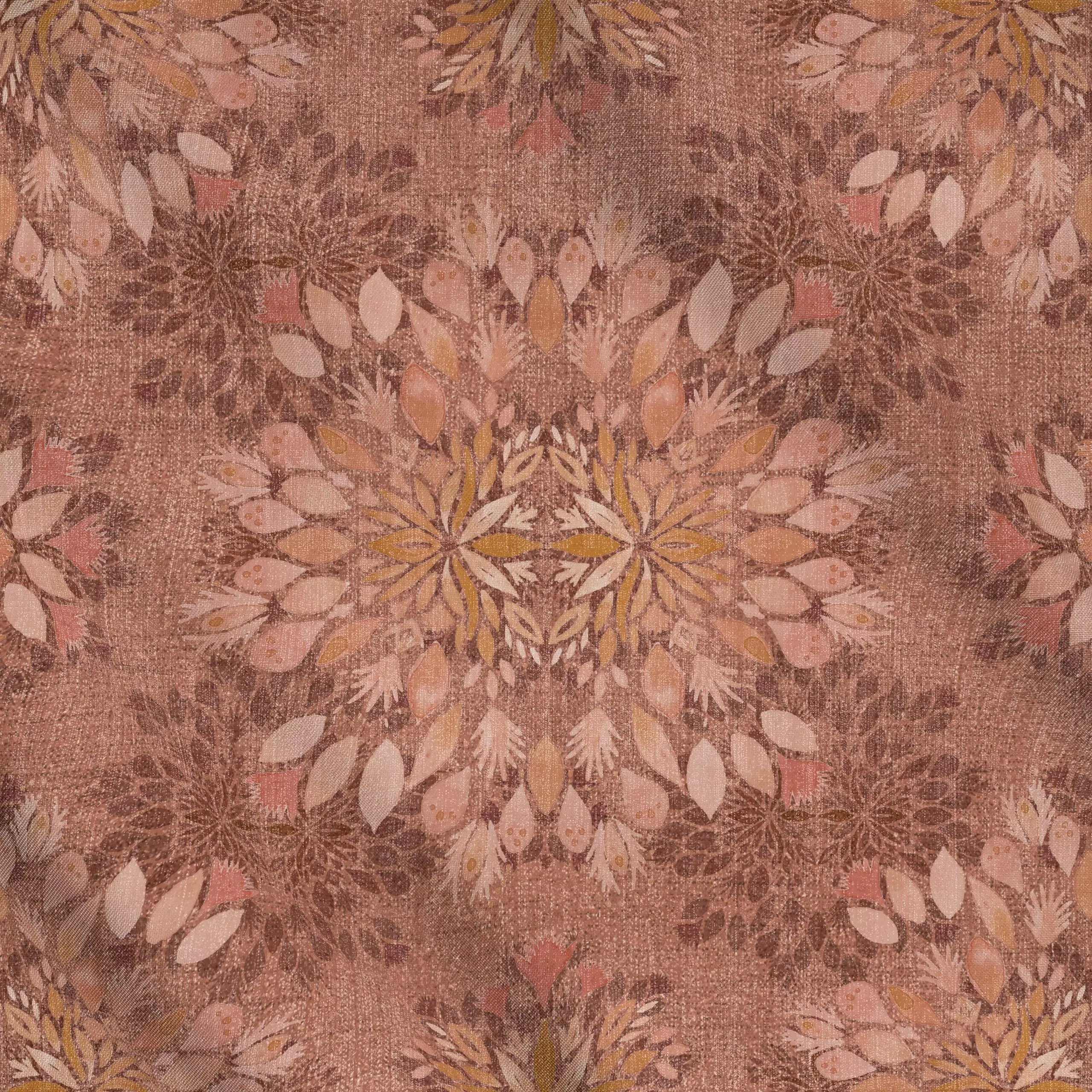 Meterware Vintage Boho Herbstblumen - Blumen & Florales, Herbst, Retro & Vintage - von „Bloomery Decor"; Retro, terracotta, ...
