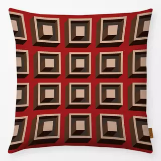 Kissen Cubic Pattern Red