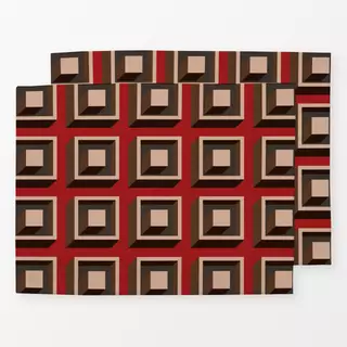 Tischset Cubic Pattern Red