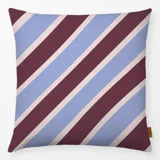 Kissen Streifen Diagonal Rot Blau
