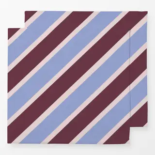 Servietten Streifen Diagonal Rot Blau