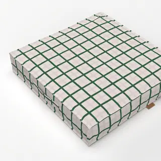 Bodenkissen Karo Grün Beige Muster