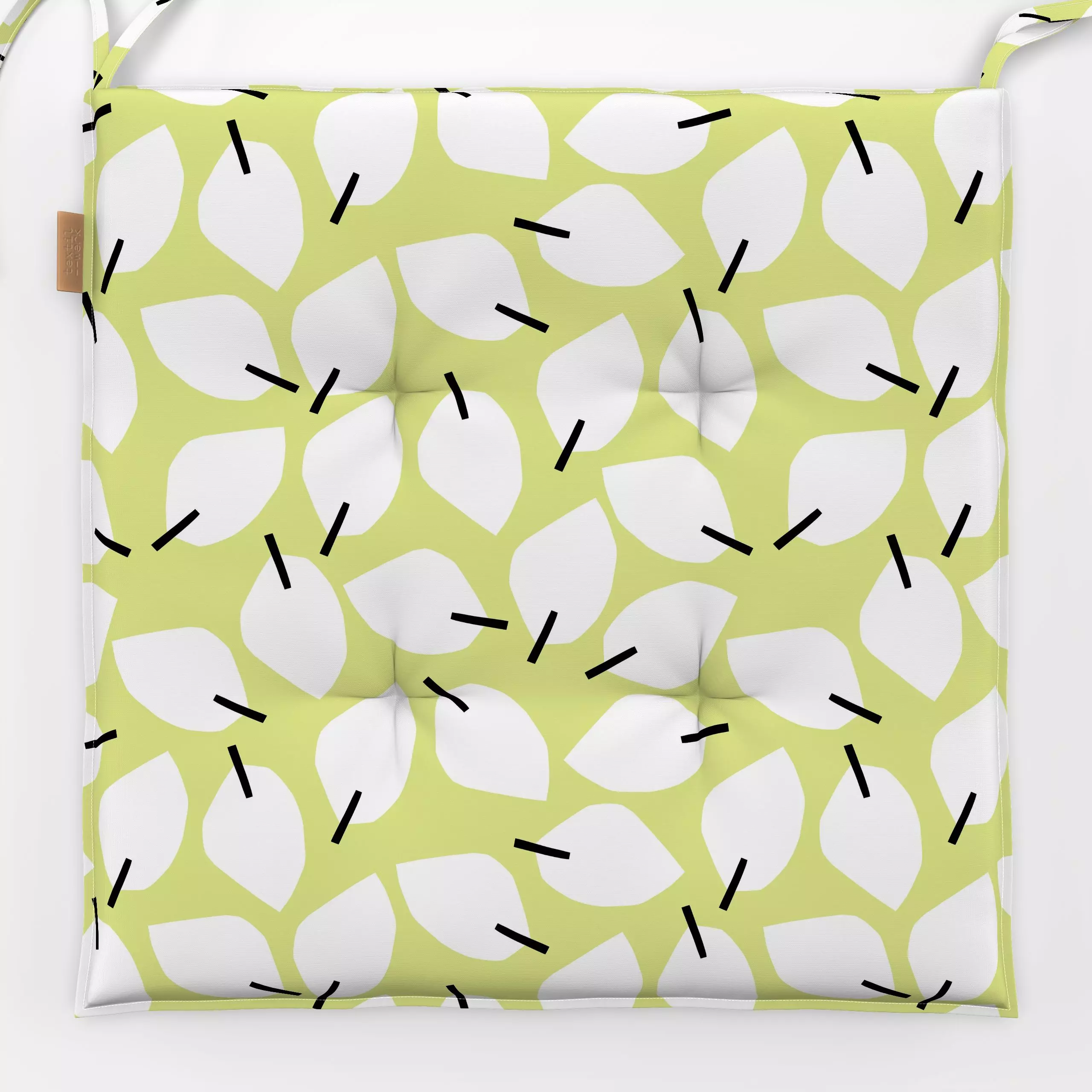 Sitzkissen Abstract Leaves Light Green - Blumen & Florales, Symbole & Muster - von „Lisa Jasmin Bauer"; Muster, abstrakt, Bl...