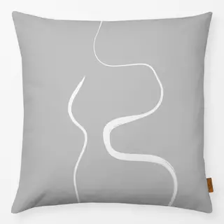 Kissen Ink Strokes 1 Gray Background