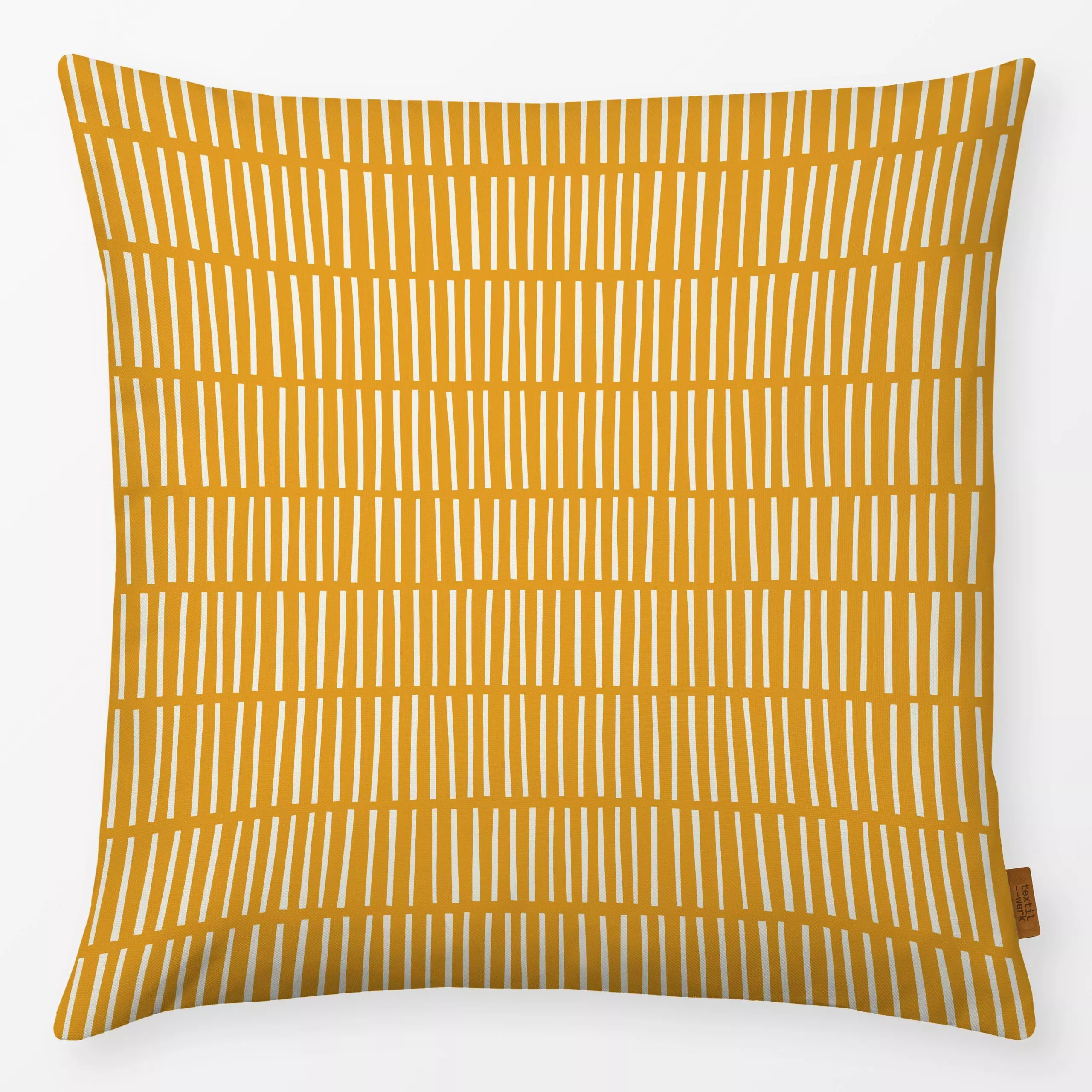 Kissen Streifen orange - Frühling, Symbole & Muster - von „Julia Schumacher"; abstrakt, Streifen, gestreift, juliaschumacher...