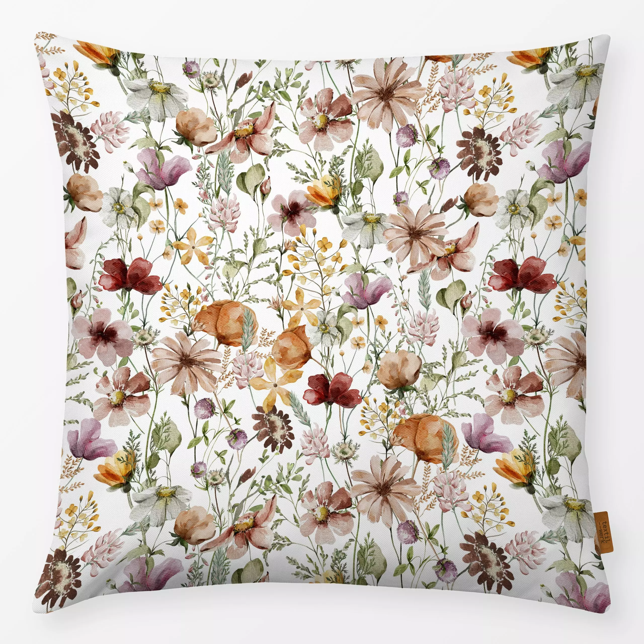 Kissen Skandinavische Sommer Wiese 1 - Blumen & Florales, Retro & Vintage - von „Uta Naumann"; boho, Muster, Natur, Blumen, ...