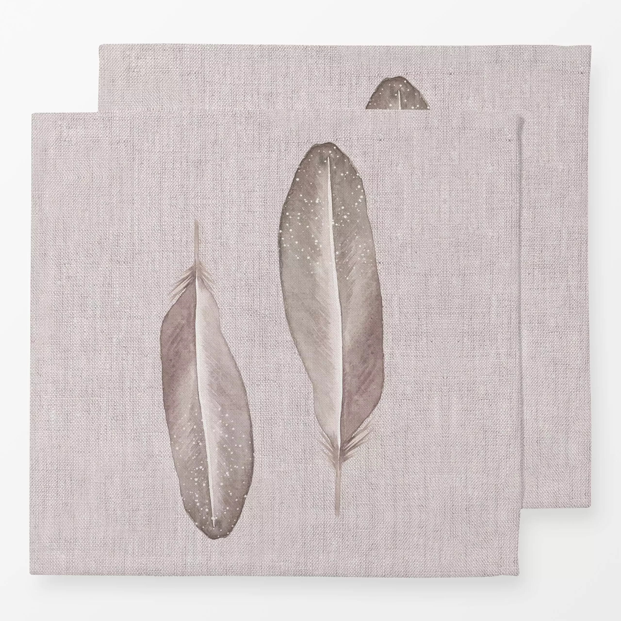 Servietten Hygge Leinen Federn - Tiere, Winter - von „Bloomery Decor"; Feder, Hygge, Vogel, beige, Winter, Farmhouse, Federn...