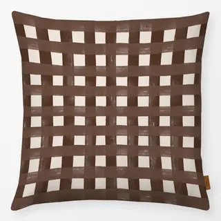 Kissen Art Karo braun