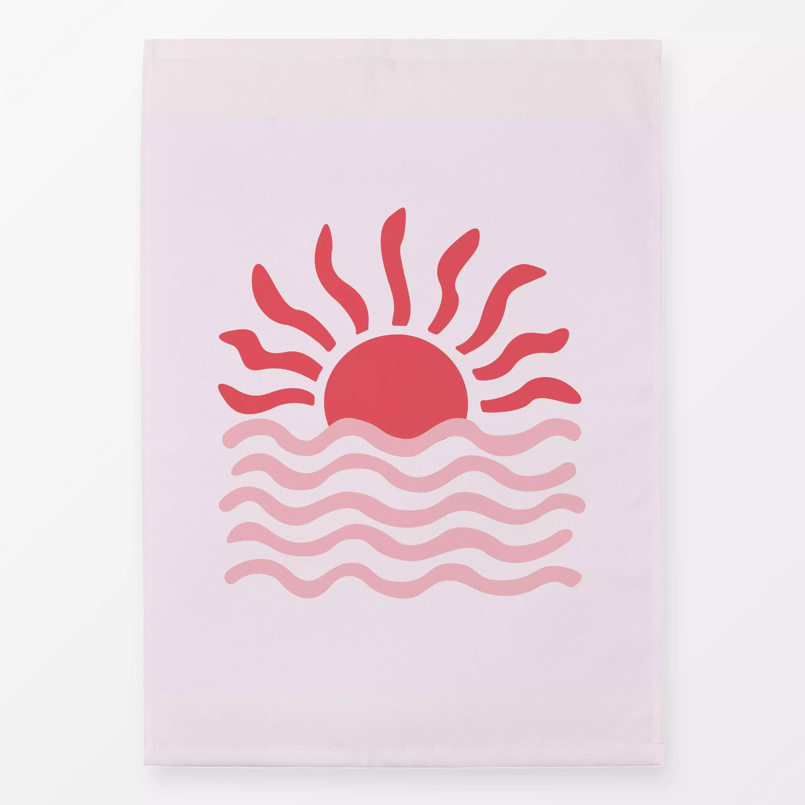 Geschirrtücher Sol y Mar rojo - Natur & Landschaft, Sommer - von „Karen Menzenbach"; abstrakt, rosa, Meer, Sonne, grafisch, ...