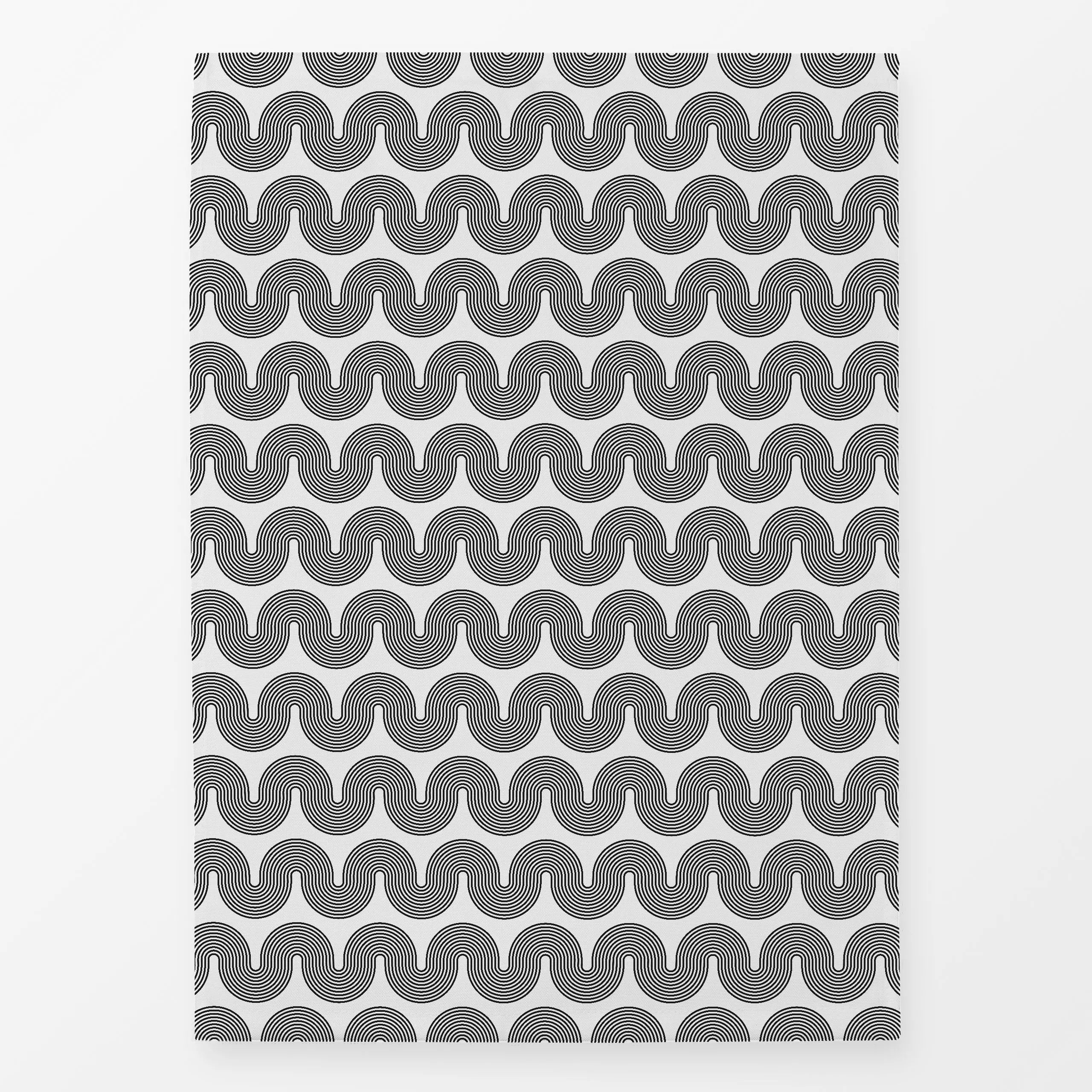 Geschirrtücher Black Waves - Sommer, Symbole & Muster - von „Karen Menzenbach x so.leben.wir"; boho, schwarz, Linien, abstra...