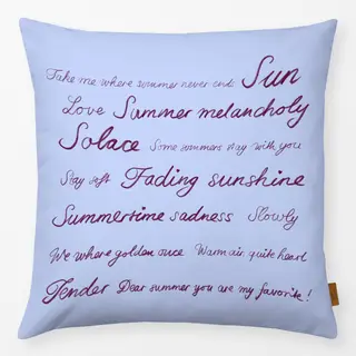 Kissen Typo Englisch Blau