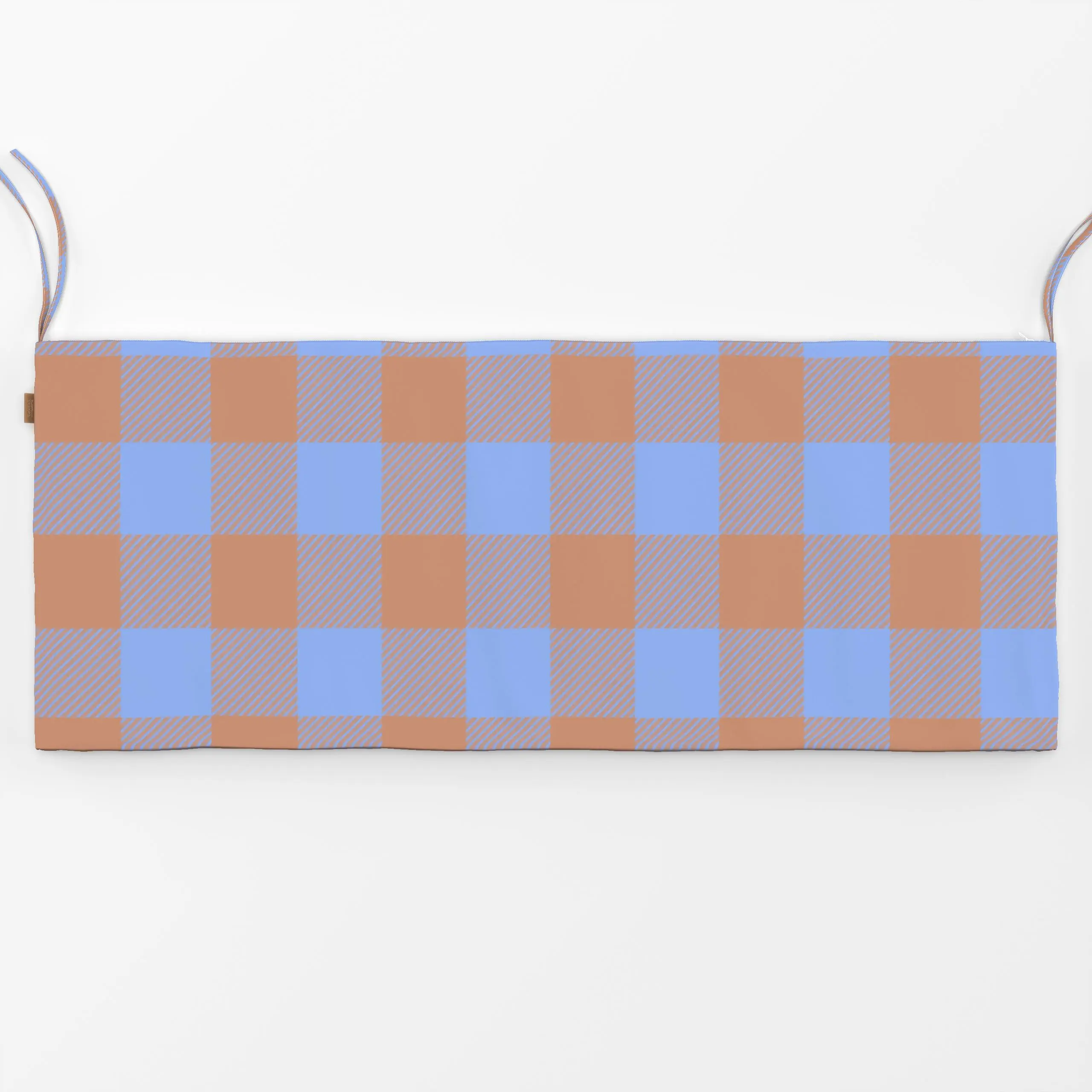 Bankauflage Big Modern Gingham Ocker - Symbole & Muster - von „Studio ROSAGRAU"; Muster, Orange, Karo, Herbst, ocker, hellbl...