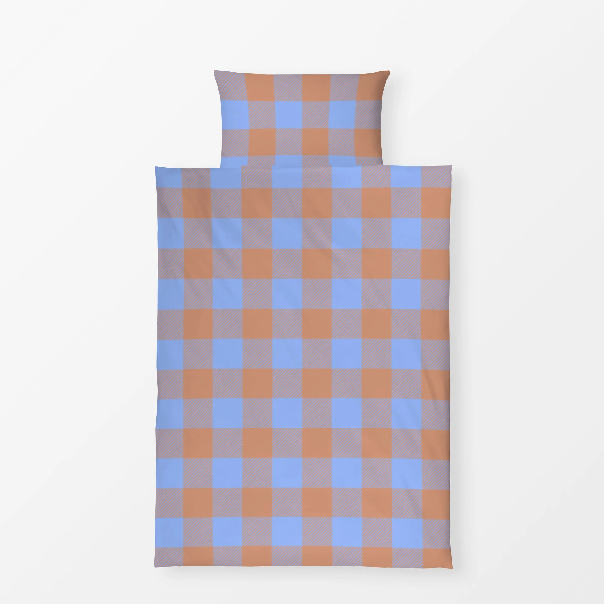 Bettwäsche Big Modern Gingham Ocker - Symbole & Muster - von „Studio ROSAGRAU"; Muster, Orange, Karo, Herbst, ocker, hellbla...
