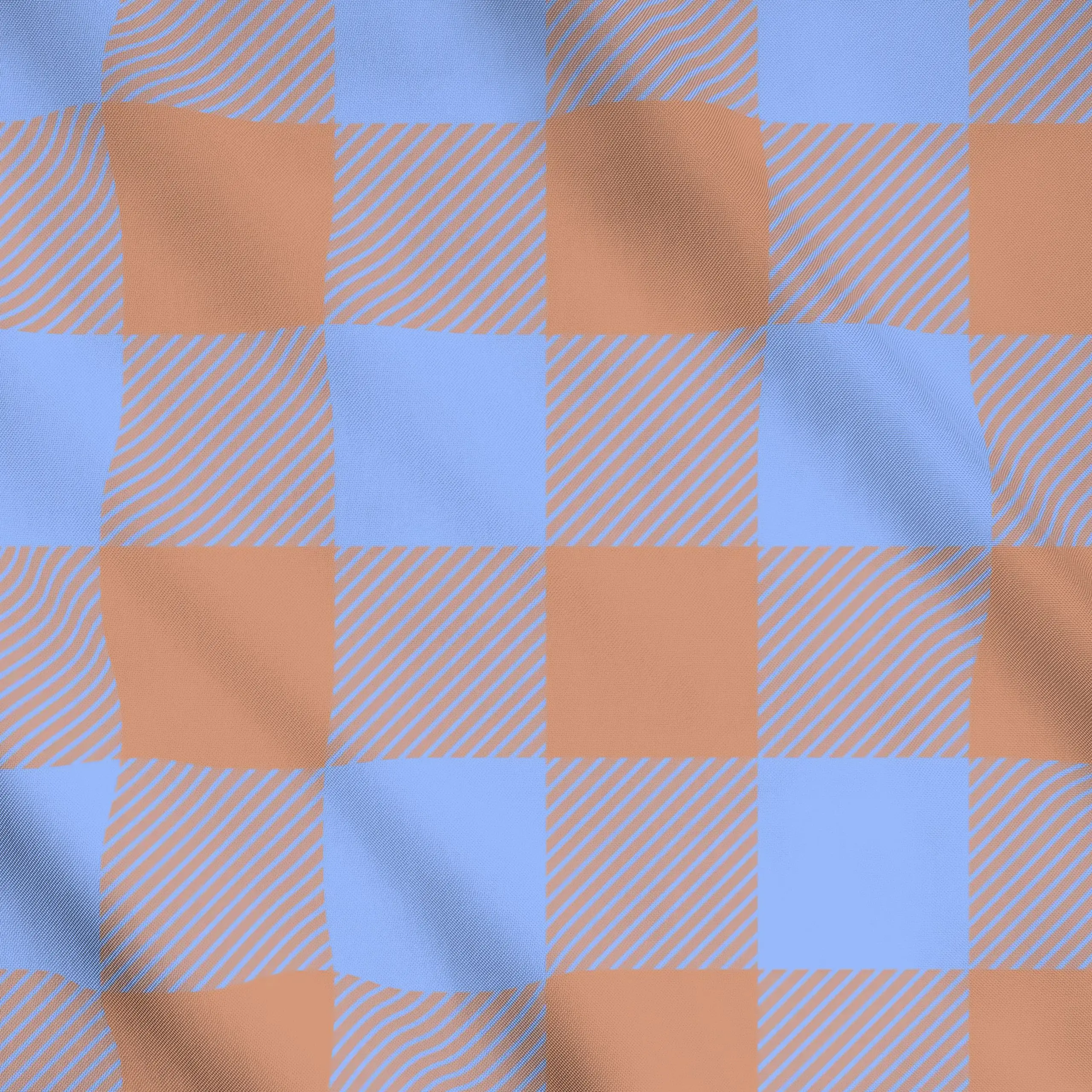 Meterware Big Modern Gingham Ocker - Symbole & Muster - von „Studio ROSAGRAU"; Muster, Orange, Karo, Herbst, ocker, hellblau...