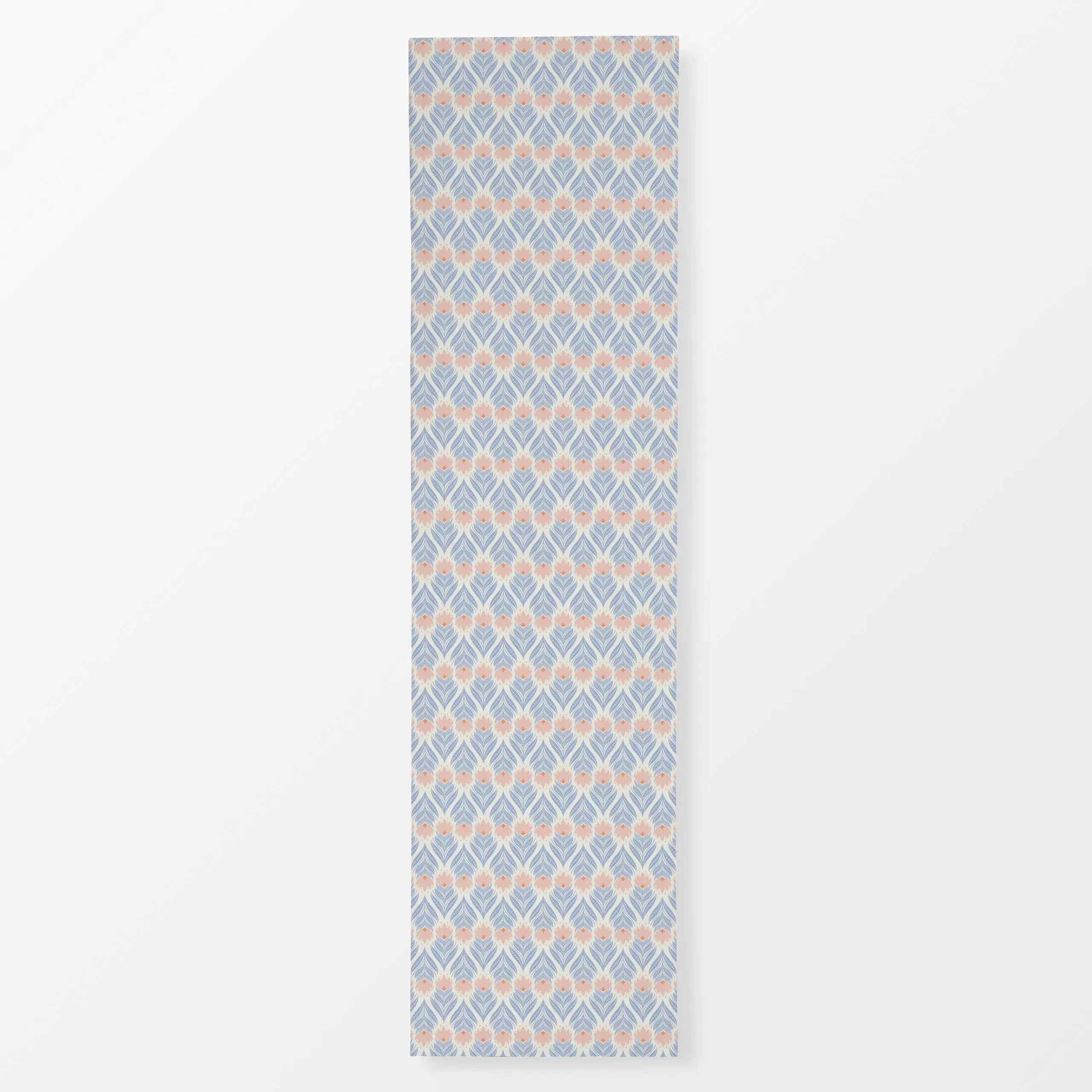 Tischläufer Folk Flower Creme Blau, Blumen, gemustert, Ostern, von DEINKI Studio