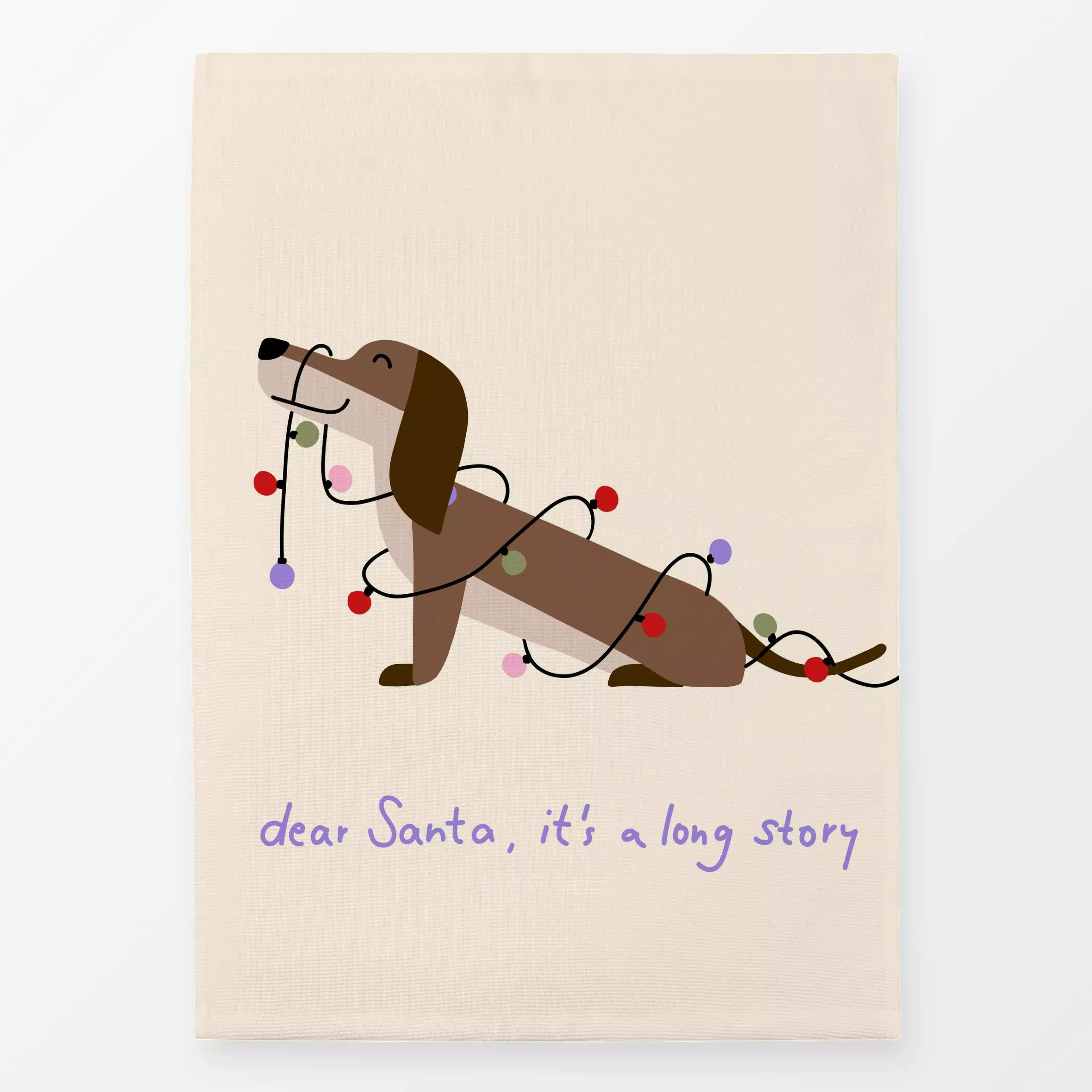 Geschirrtücher Merry Woofmas Dear Santa - Kinderzimmer & Motive für Kinder, Tiere, Weihnachten - von „Carolin Vonhoff"; Kind...