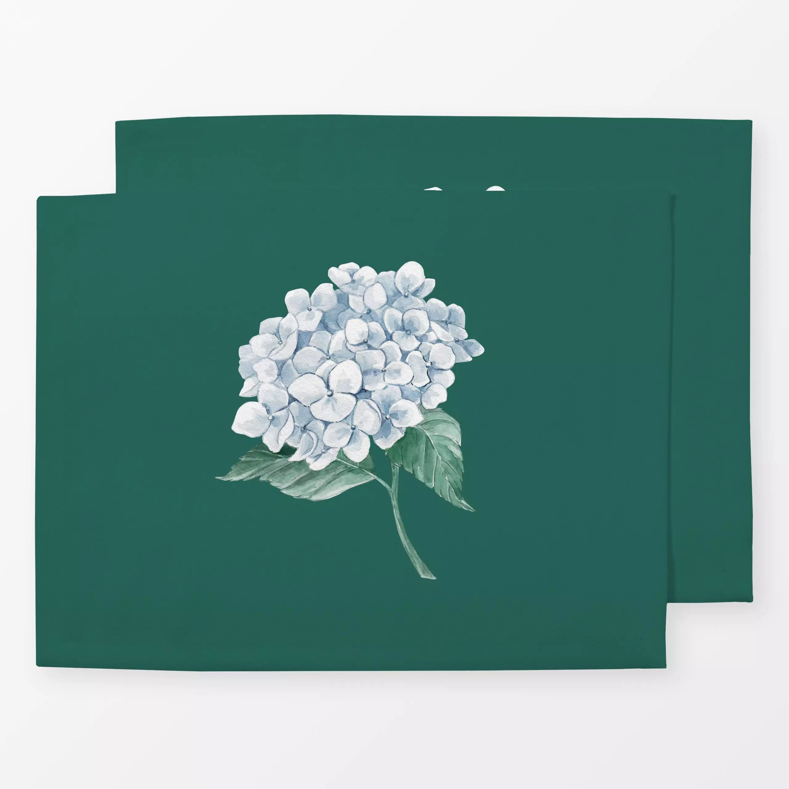 Tischset Hortensie Aquarell grün, Blumen, Sommer, von Katrin Graff