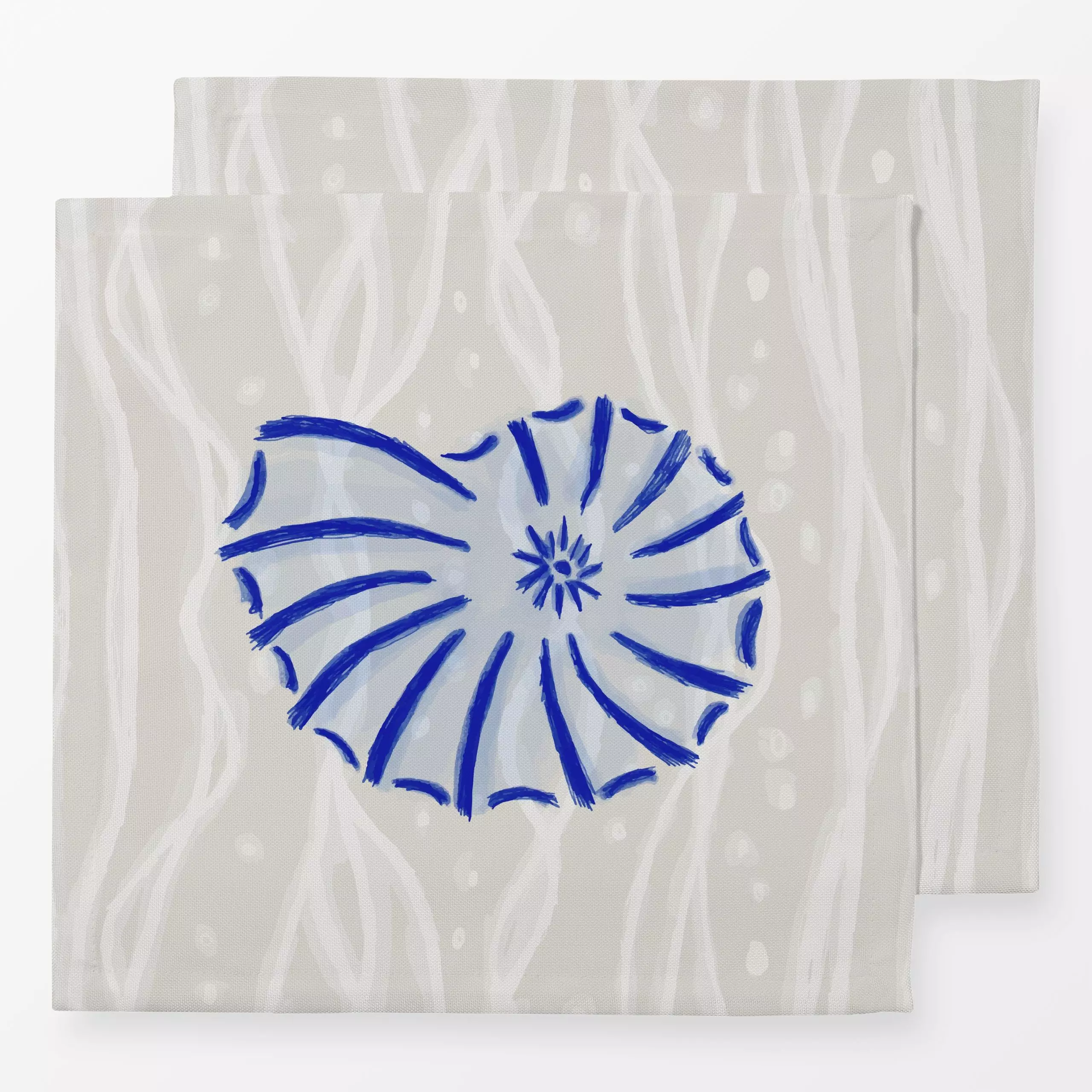Servietten Vibrant Summer Muschel 3 blau - Natur & Landschaft, Sommer, Symbole & Muster - von „Carolin Vonhoff"; Streifen, S...