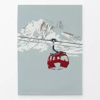 Geschirrtuch Berg Seilbahn graublau