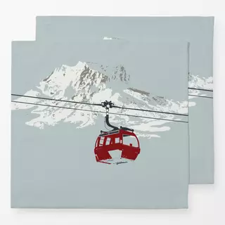 Servietten Berg Seilbahn graublau