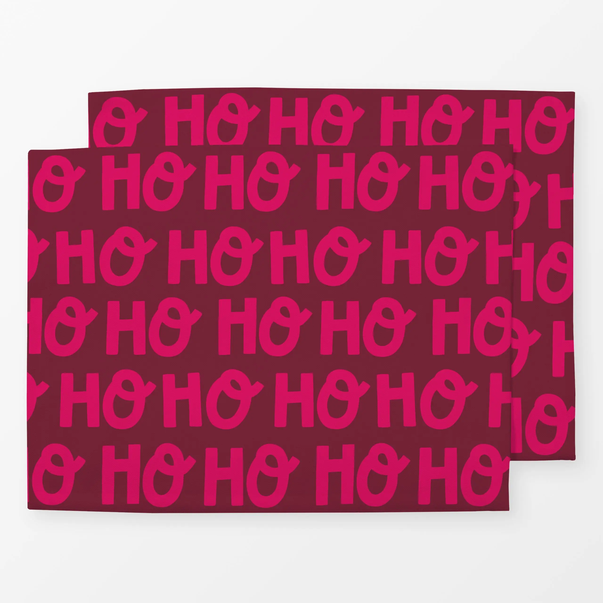 Tischset Ho Ho Ho rot pink - Weihnachten, Winter - von „Studio Kesse"
