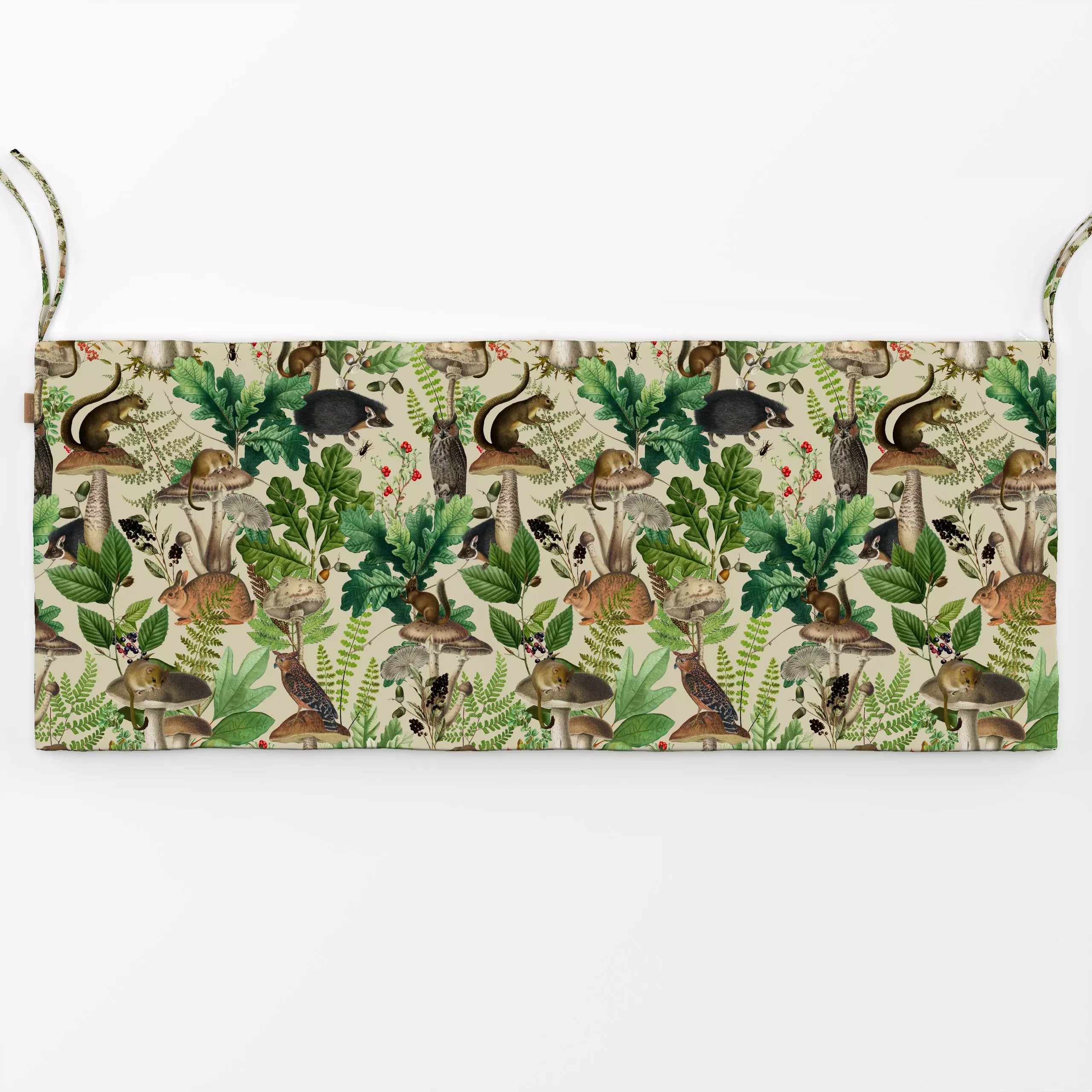 Bankauflage Vintage Woodland - Herbst, Tiere, Retro & Vintage - von „Uta Naumann"; boho, Blätter, Wald, floral, klassisch, W...
