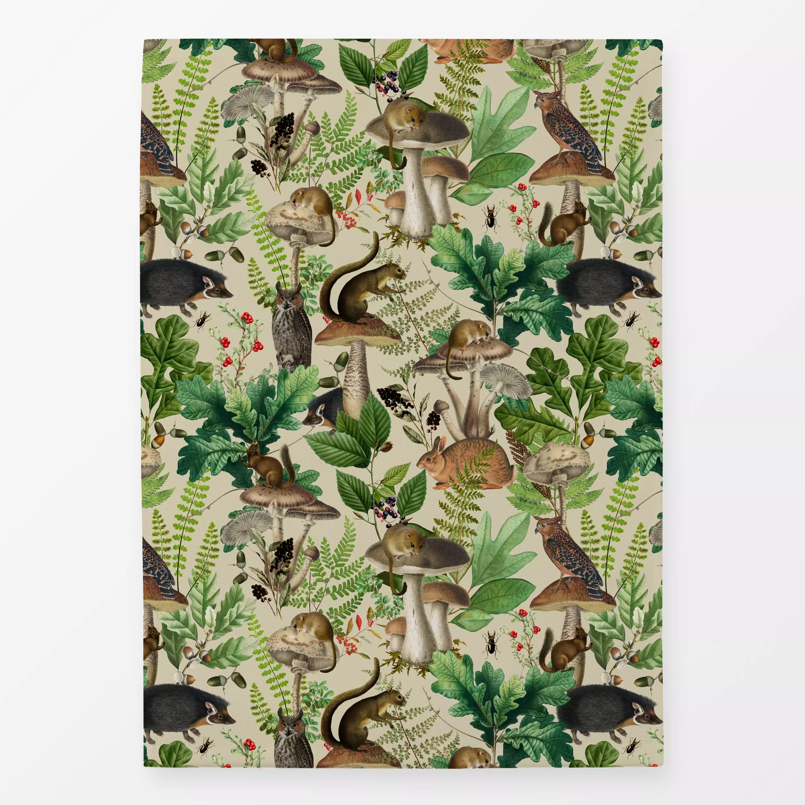 Geschirrtücher Vintage Woodland - Herbst, Tiere, Retro & Vintage - von „Uta Naumann"; boho, Blätter, Wald, floral, klassisch...