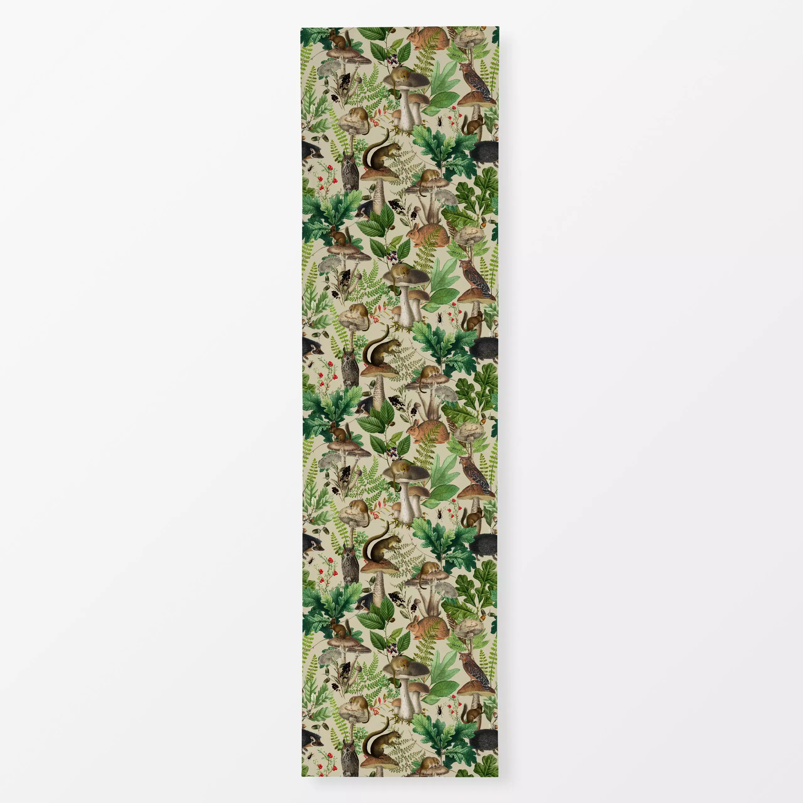 Tischläufer Vintage Woodland - Herbst, Tiere, Retro & Vintage - von „Uta Naumann“; boho, Blätter, Wald, floral, klassisch, W...