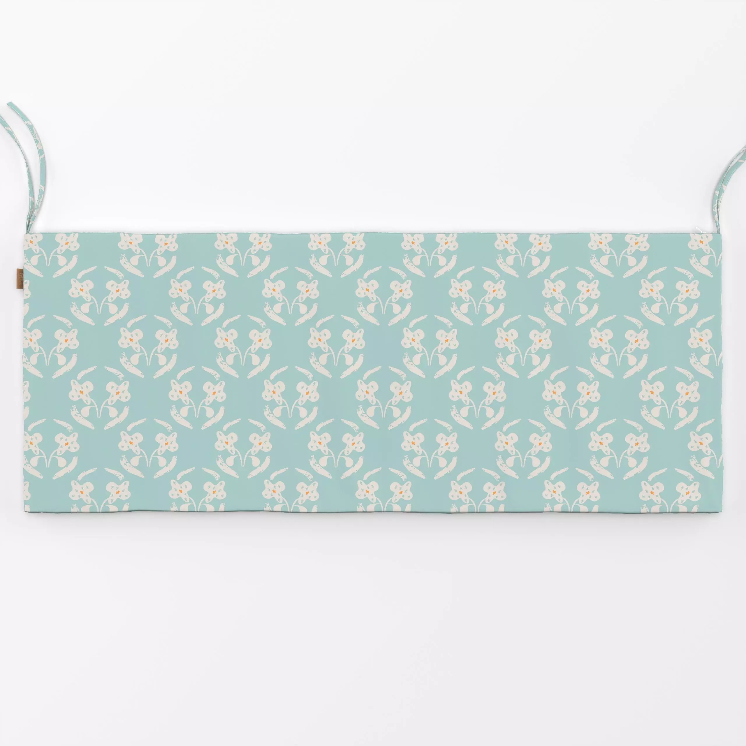 Bankauflage Flowerpot türkis - Blumen & Florales, Frühling - von „Patries Elisabeth"; Muster, Kinder, allover, Retro, Orange...