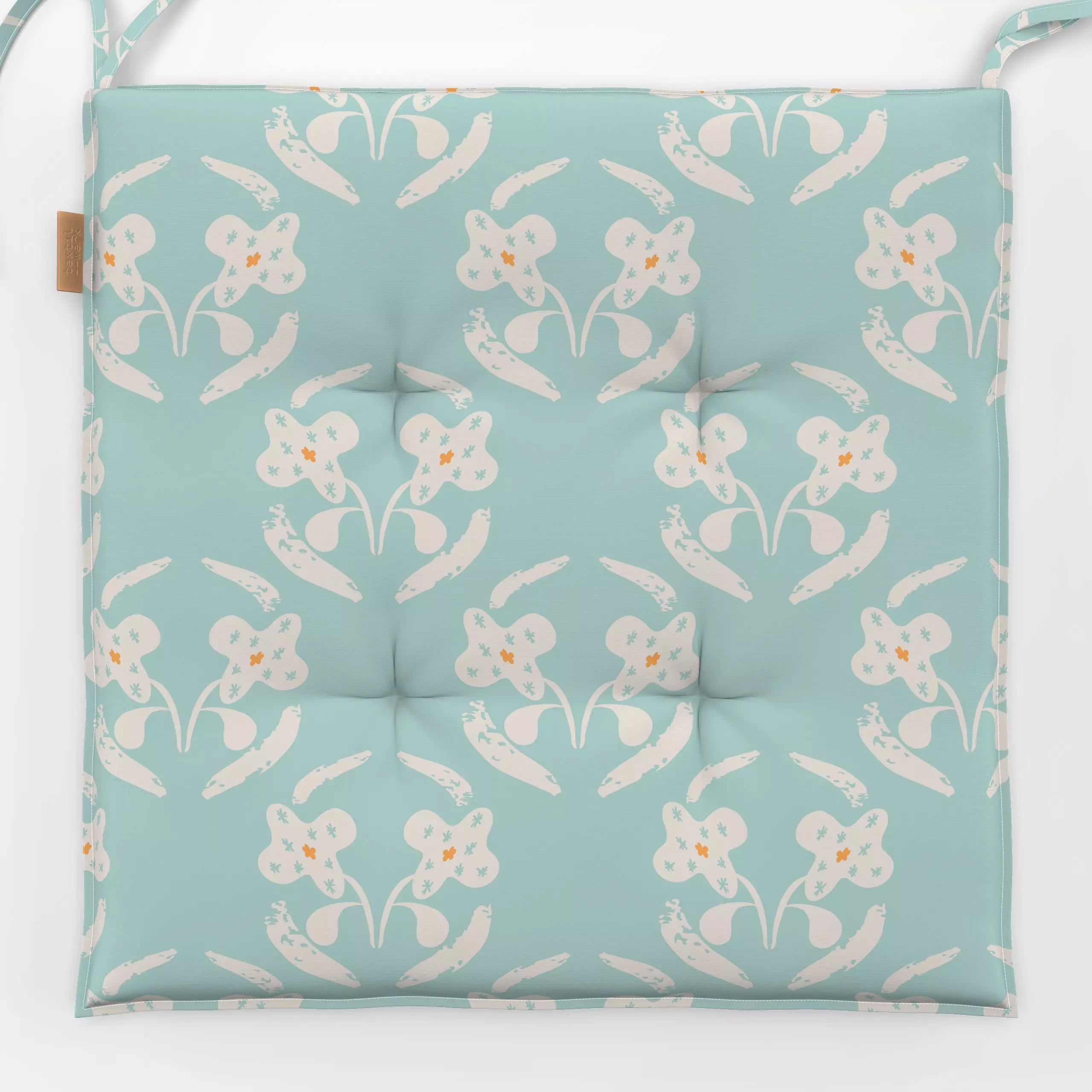 Sitzkissen Flowerpot türkis - Blumen & Florales, Frühling - von „Patries Elisabeth"; Muster, Kinder, allover, Retro, Orange,...