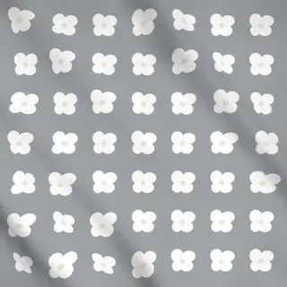 Meterware Butterblüme Weiß Auf Grau