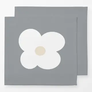 Servietten Butterblüme Weiß Auf Grau