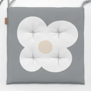 Sitzkissen Butterblüme Weiß Auf Grau