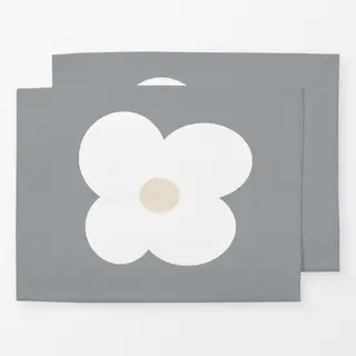 Tischset Butterblüme Weiß Auf Grau