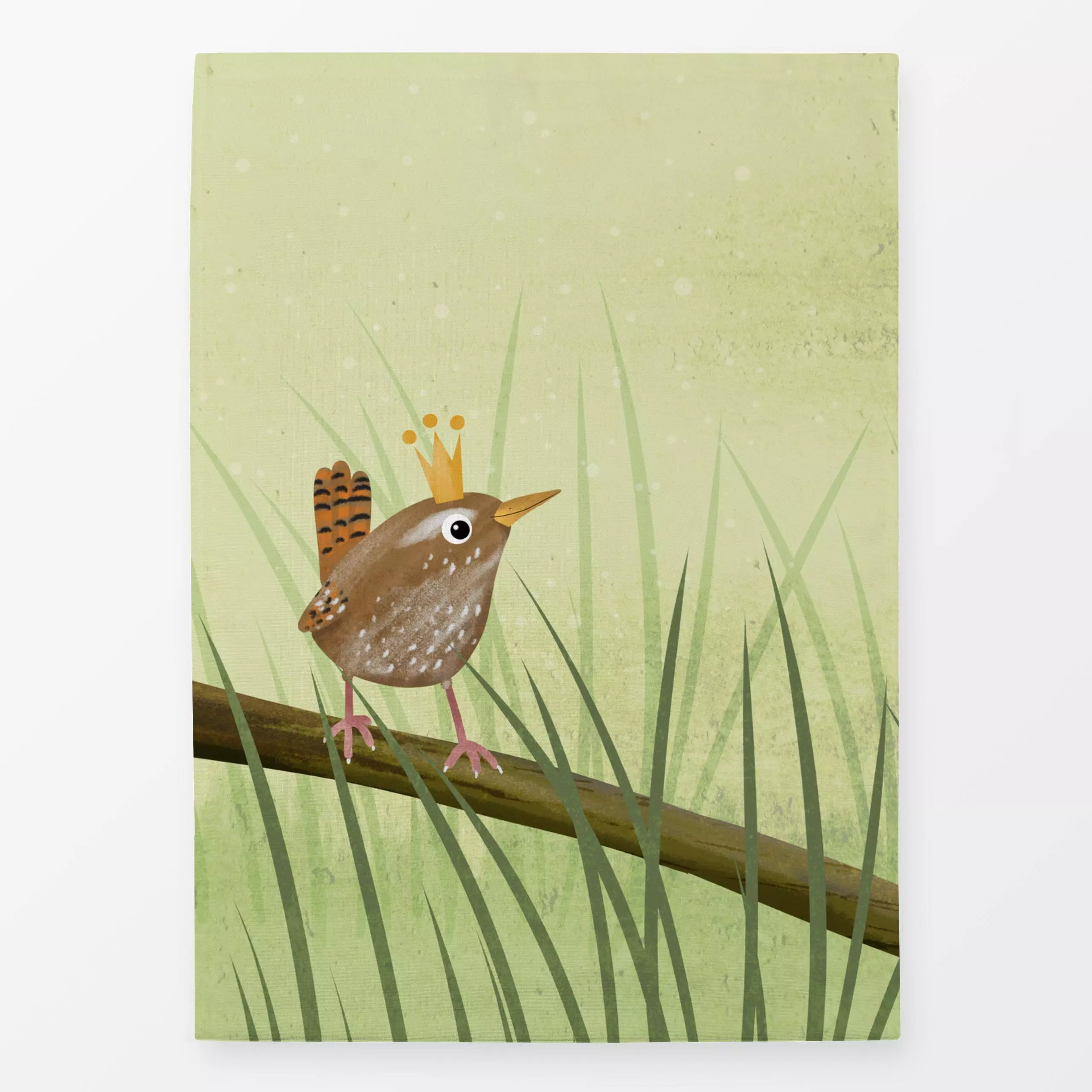 Geschirrtücher Zaunkoenig - Natur & Landschaft, Tiere - von „Julia Reyelt"; Natur, minimal, Struktur, Illustration, Kinder, ...