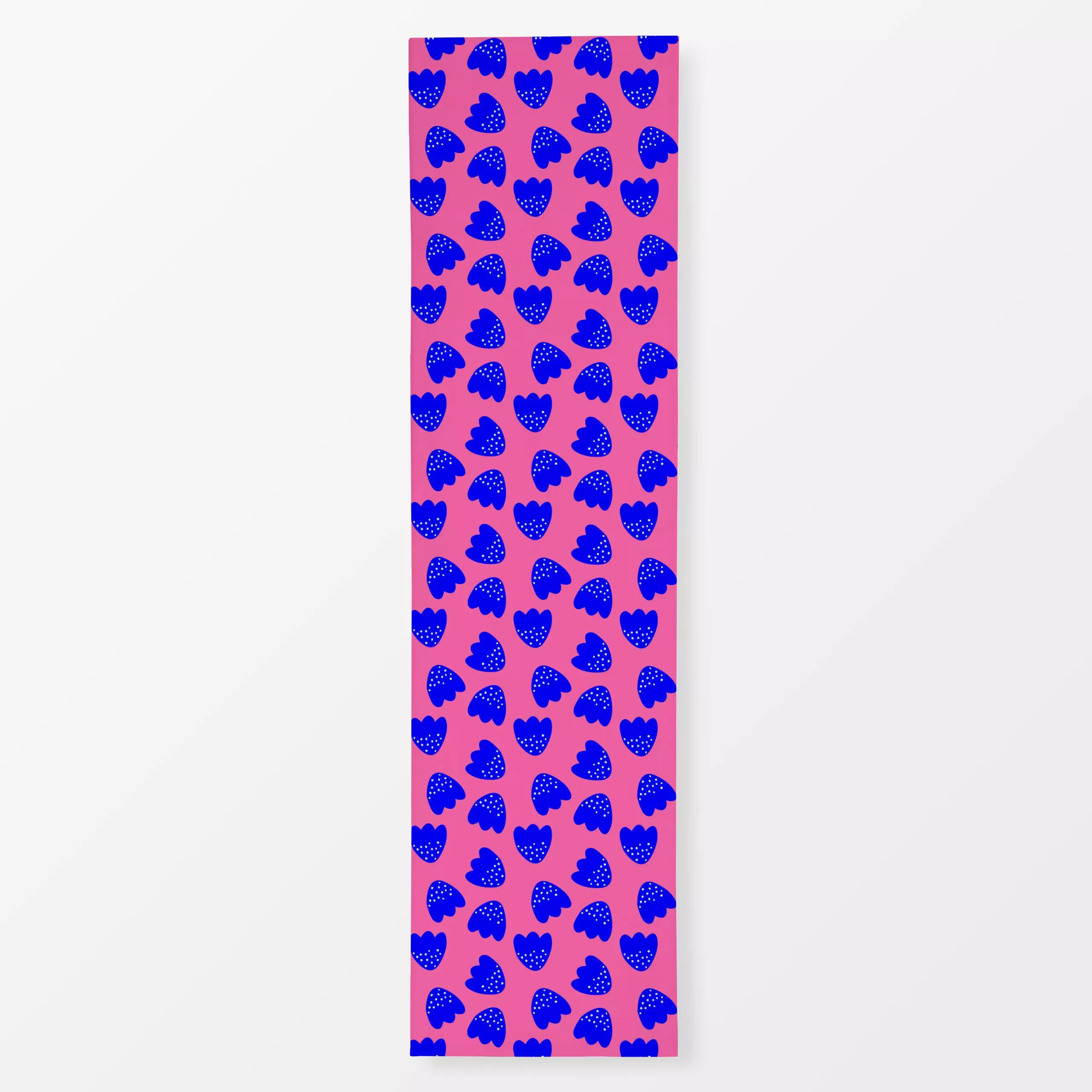 Tischläufer Blüte gepunktet - Natur & Landschaft, Sommer - von „Kerstin Ax"; Punkte, rosa, Blumen, Blüten, blau, gepunktet