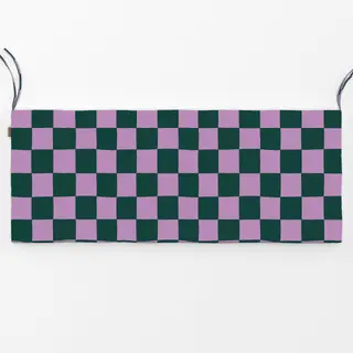 Bankauflage Schachbrett grün flieder