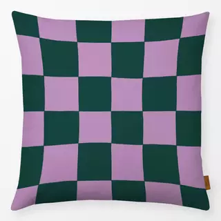Kissen Schachbrett grün flieder