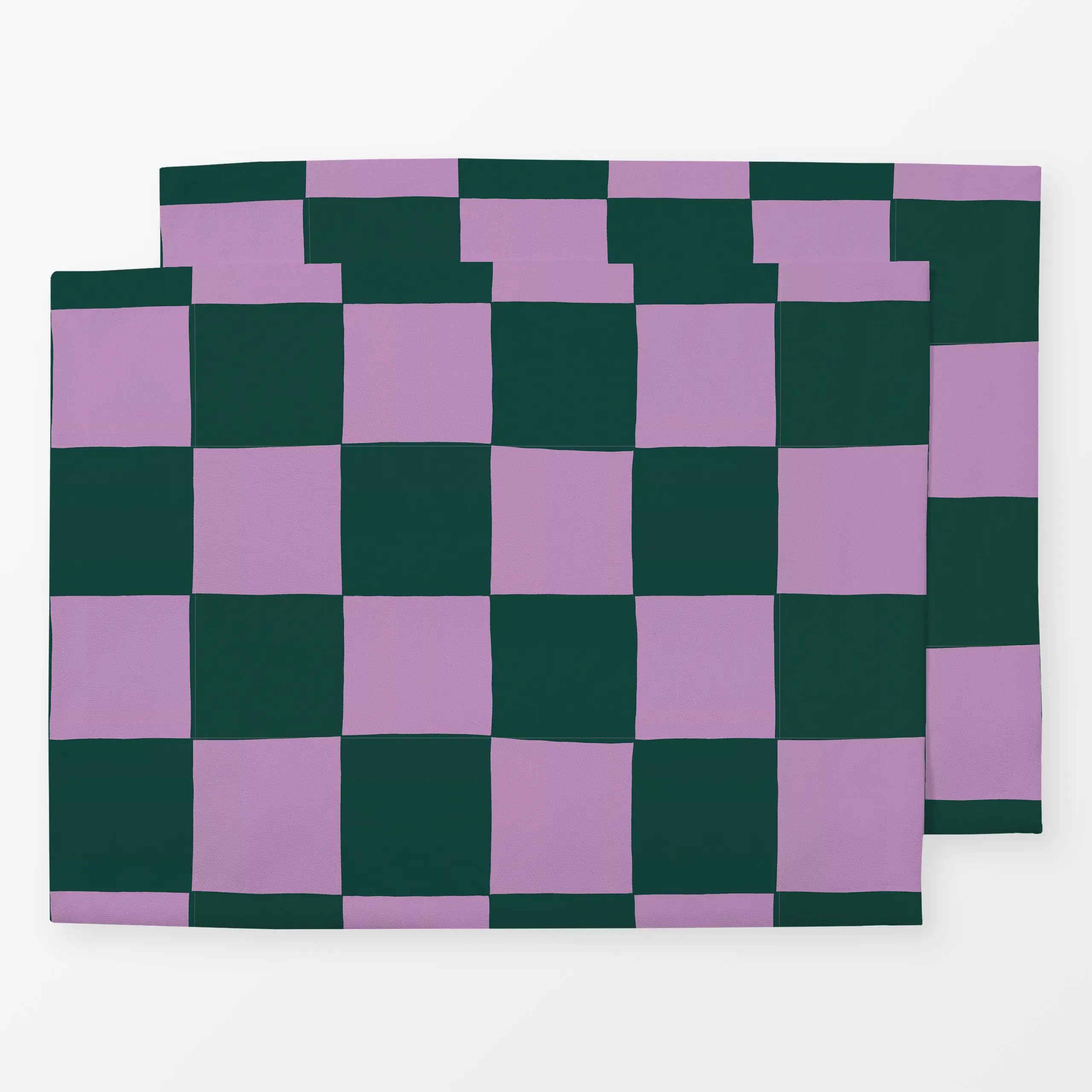 Tischset Schachbrett grün flieder - Weihnachten, Winter, Symbole & Muster - von „Studio Kesse"