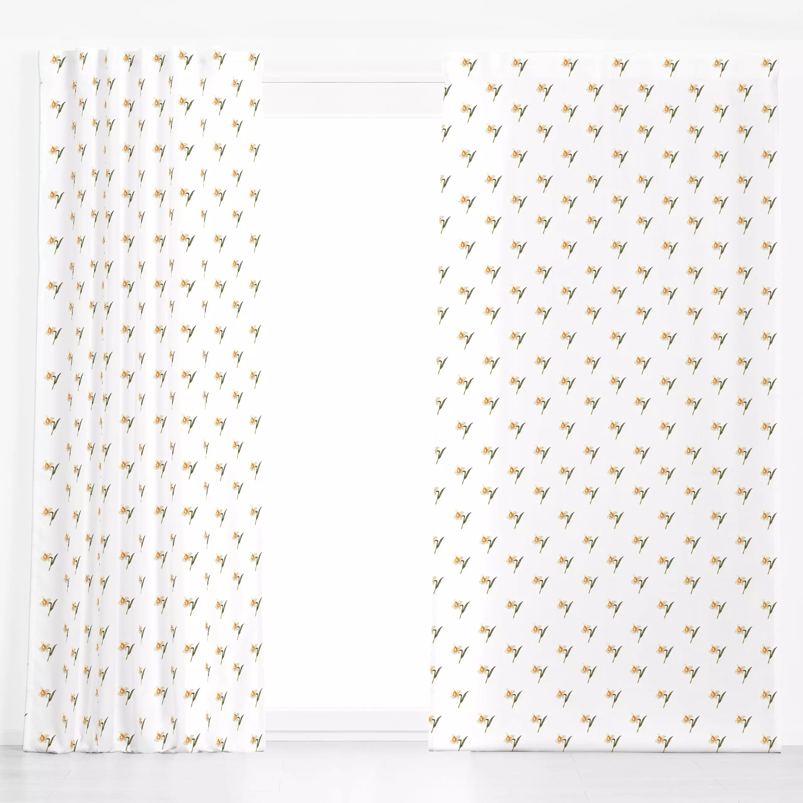 Dekovorhang Easter Fun Osterglocke - Blumen & Florales, Frühling, Ostern - von „Lena Yokota"; Muster, Blumen, floral, Ostern...