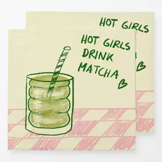 Servietten Hot Girls Drink Matcha