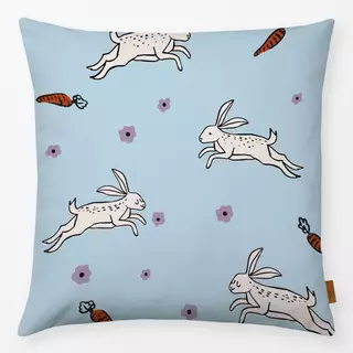 Kissen Hasen blau