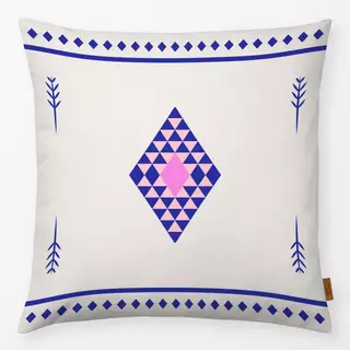 Kissen Cool Boho Triangles blue