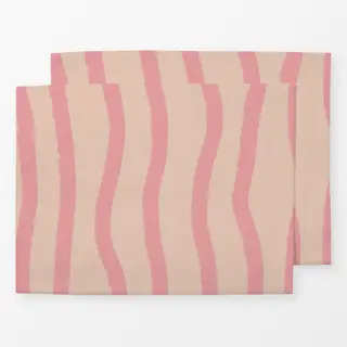 Tischset Wellen Streifen Rosa