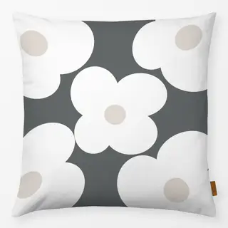 Kissen Butterblümchen Weiß Auf Grau