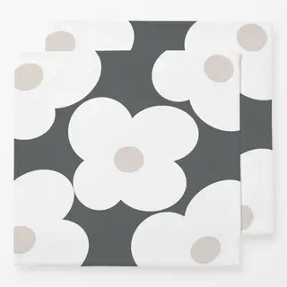 Servietten Butterblümchen Weiß Auf Grau