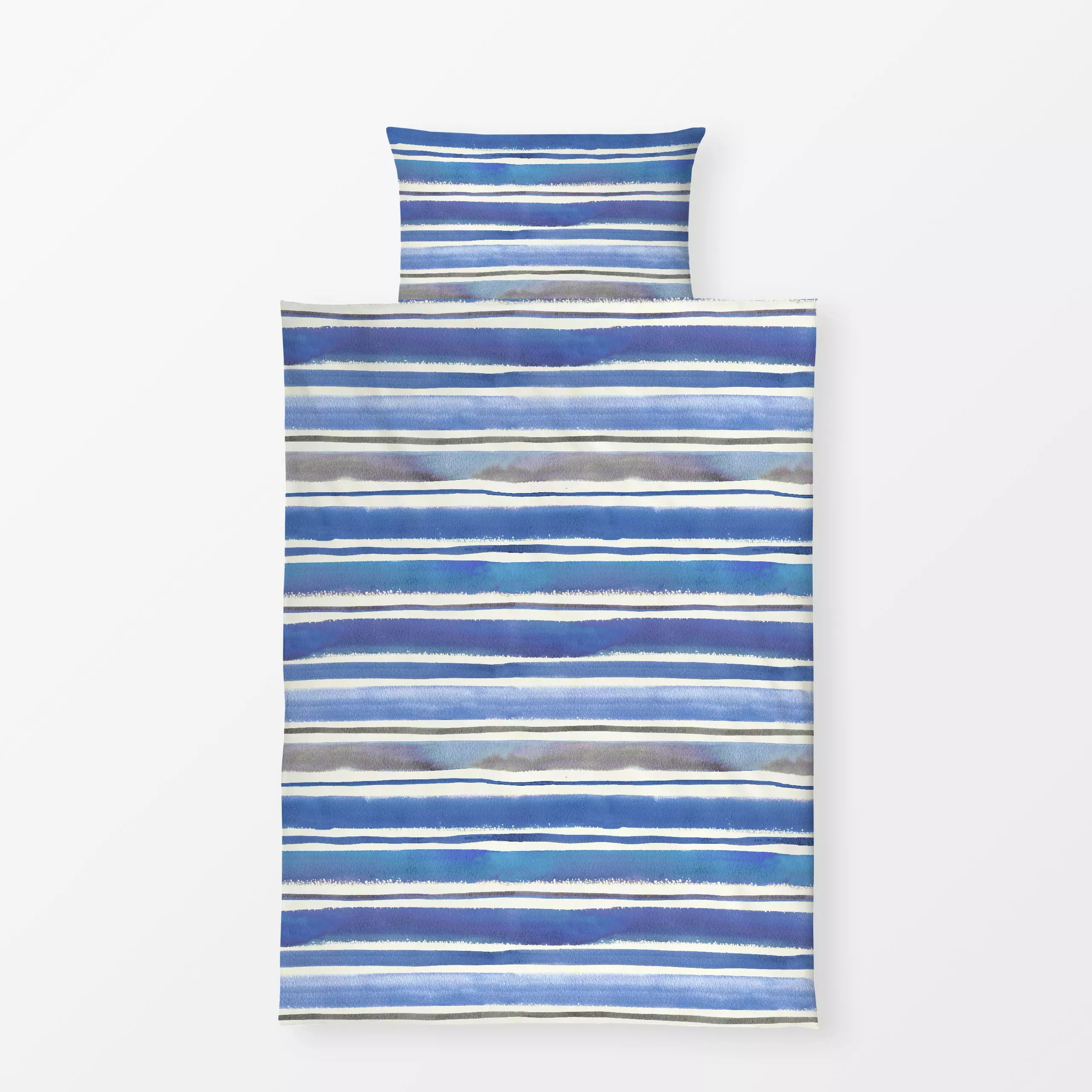 Bettwäsche Sea Stripes Ocean blue - Natur & Landschaft, Sommer, Symbole & Muster - von „Ninola Design "; Linien, Streifen, K...