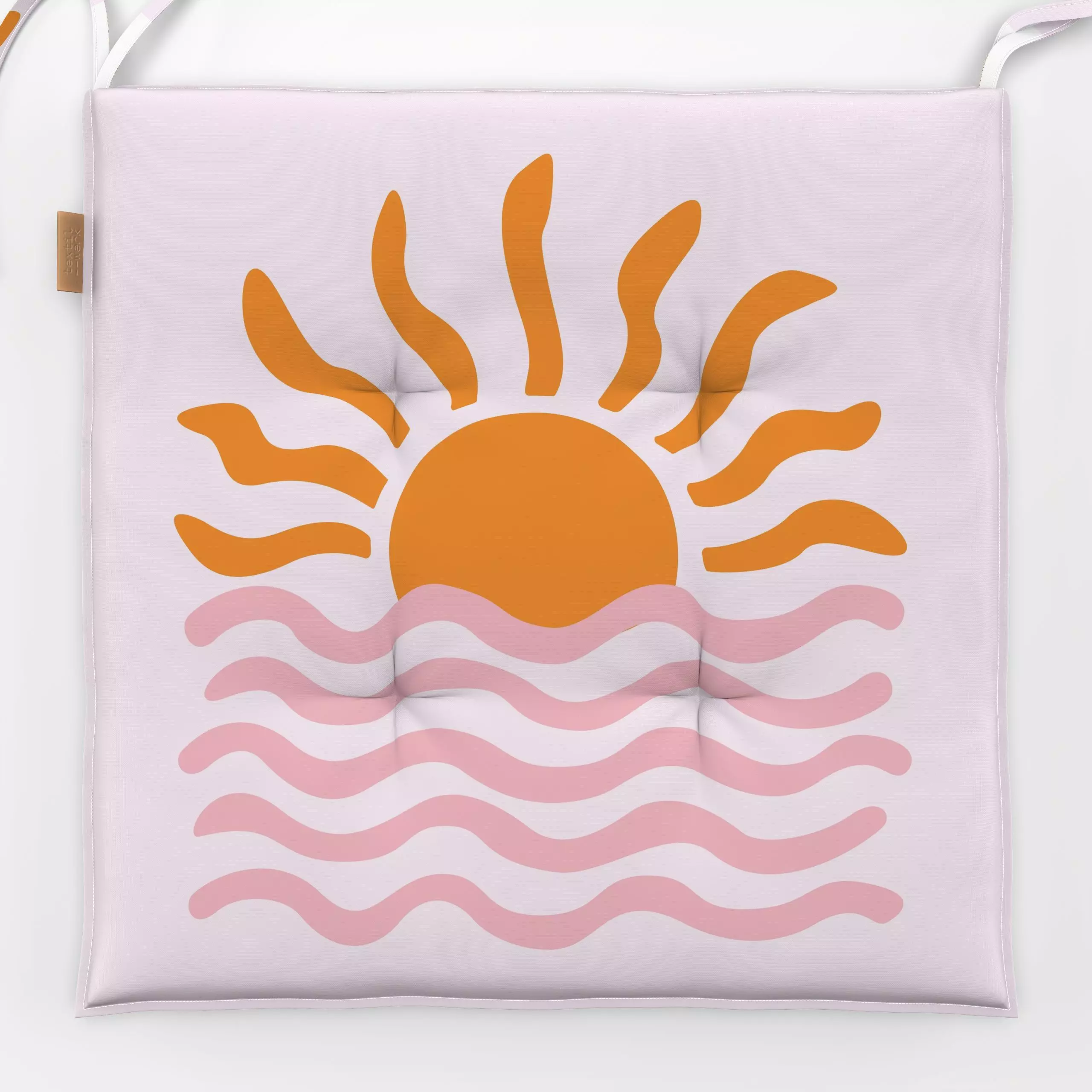 Sitzkissen Sol y Mar rosa - Natur & Landschaft, Sommer - von „Karen Menzenbach"; rosa, Garten, Meer, Sonnenuntergang, Strand...
