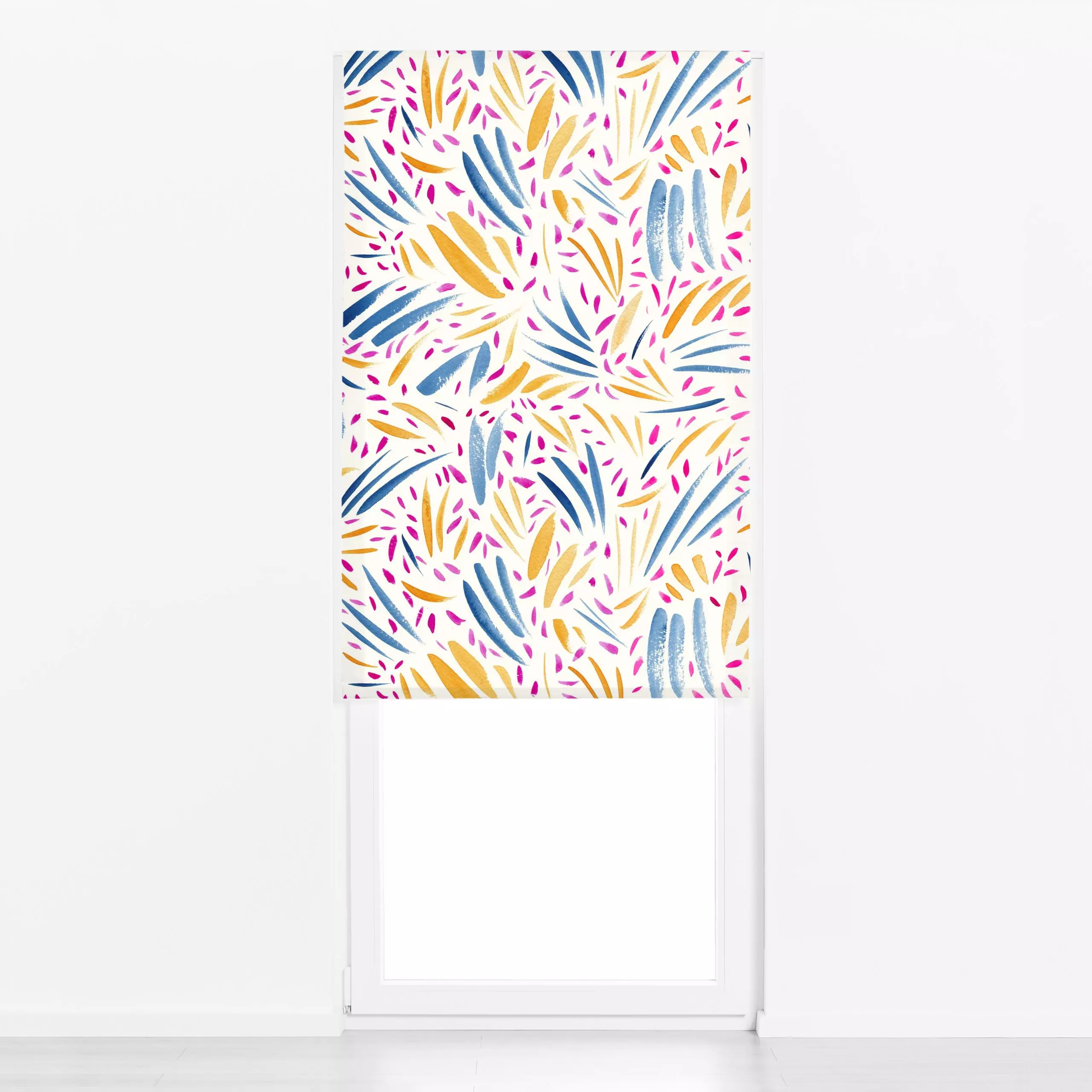 Raffrollo Summer Confetti - Symbole & Muster - von „Studio Salz“; Wasserfarben, Aquarell, abstrakt, bunt, farbenfroh, studio...